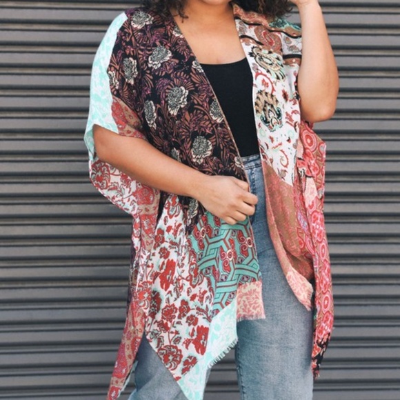 Boho Floral Patchwork Kimono - Picture 2 of 6